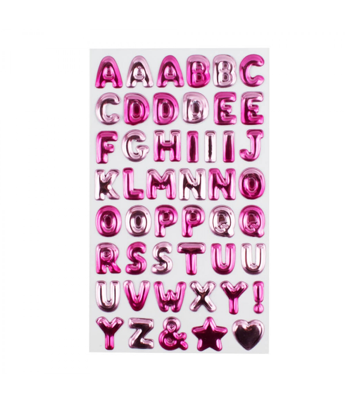 Cartela Adesivos Letras Alfabeto Modelo F