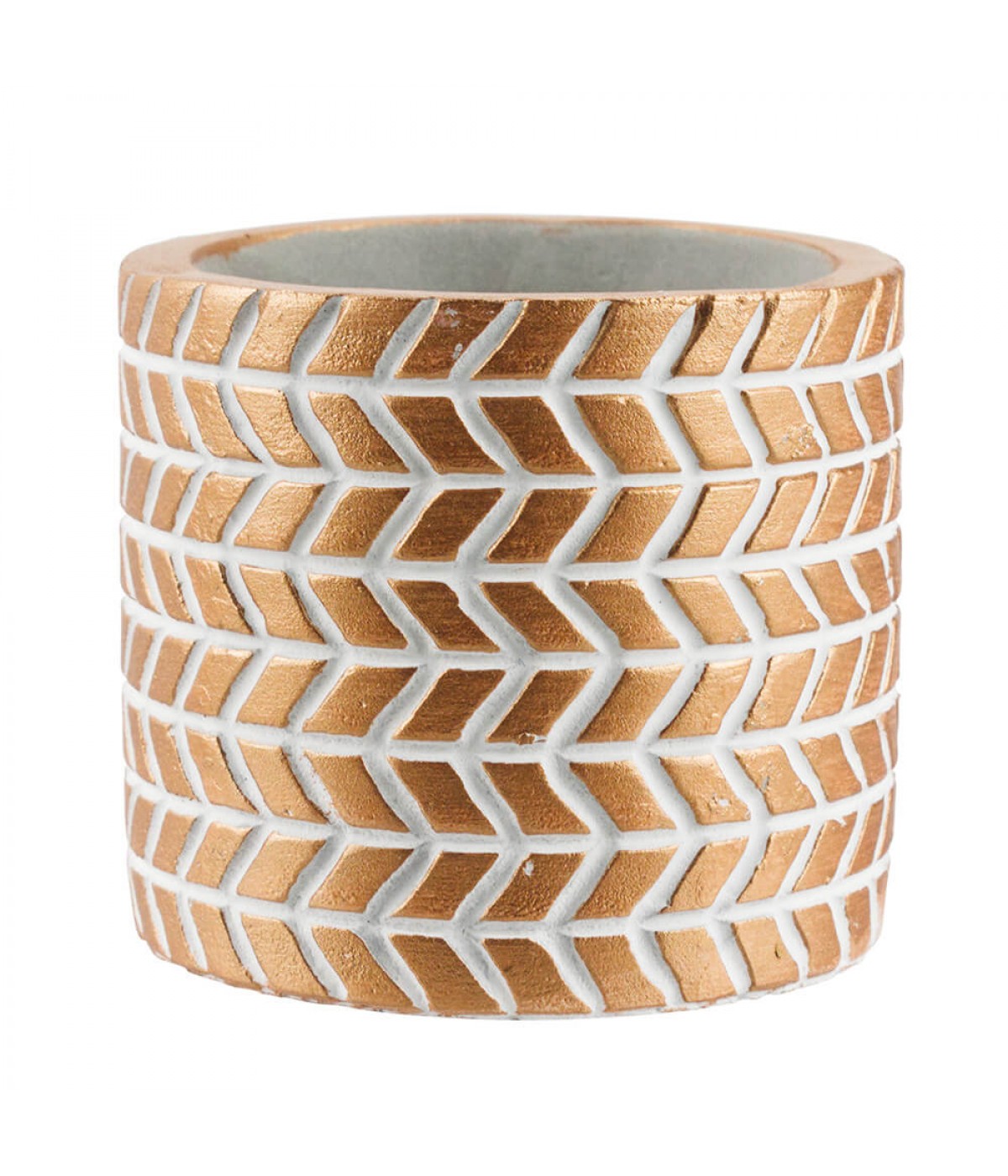 Vaso Cimento Marcas Pneu Branco 6.5x7.5x7.5cm