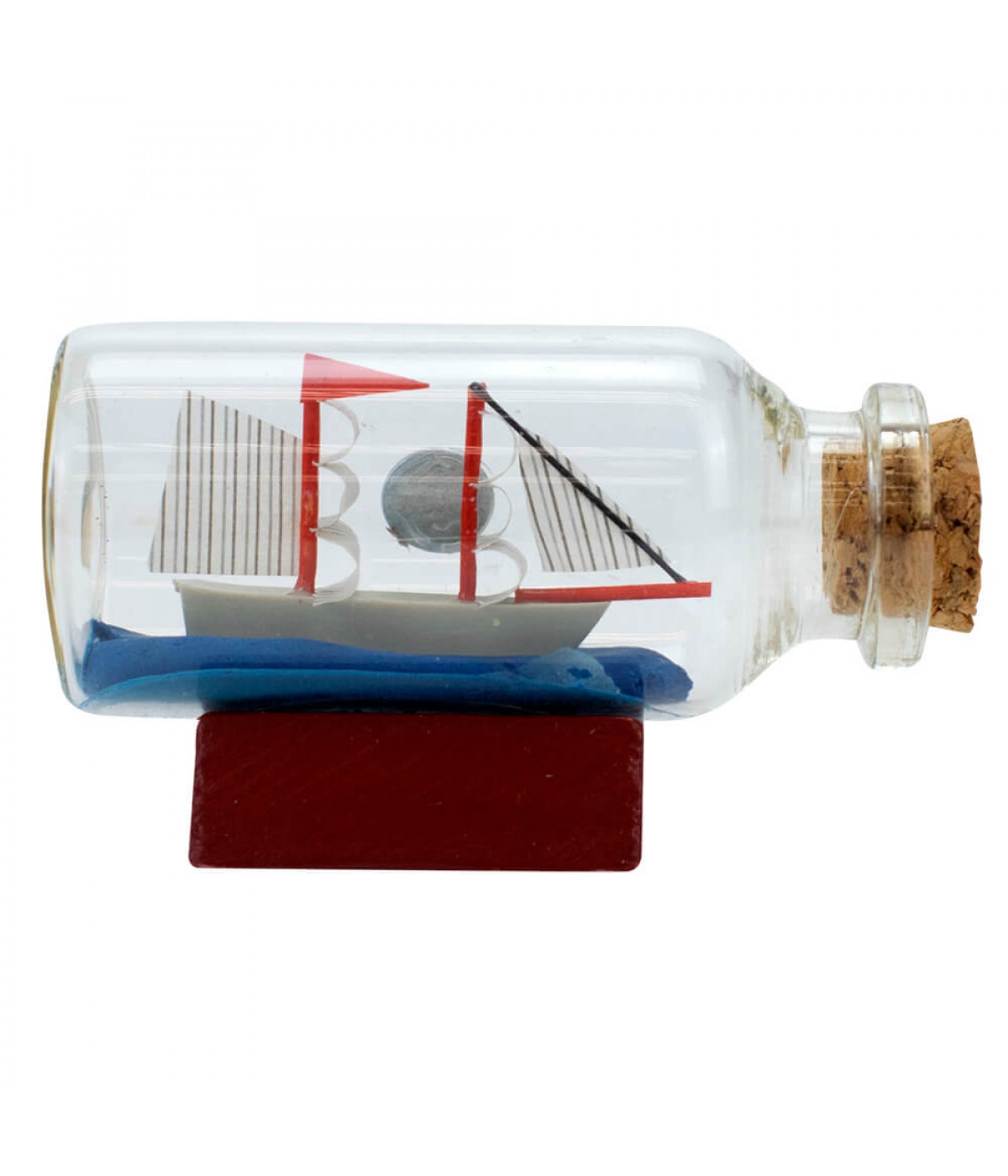 Miniatura Barco Navio Veleiro Dentro Garrafa Vidro 3.5x2.5x6.5cm