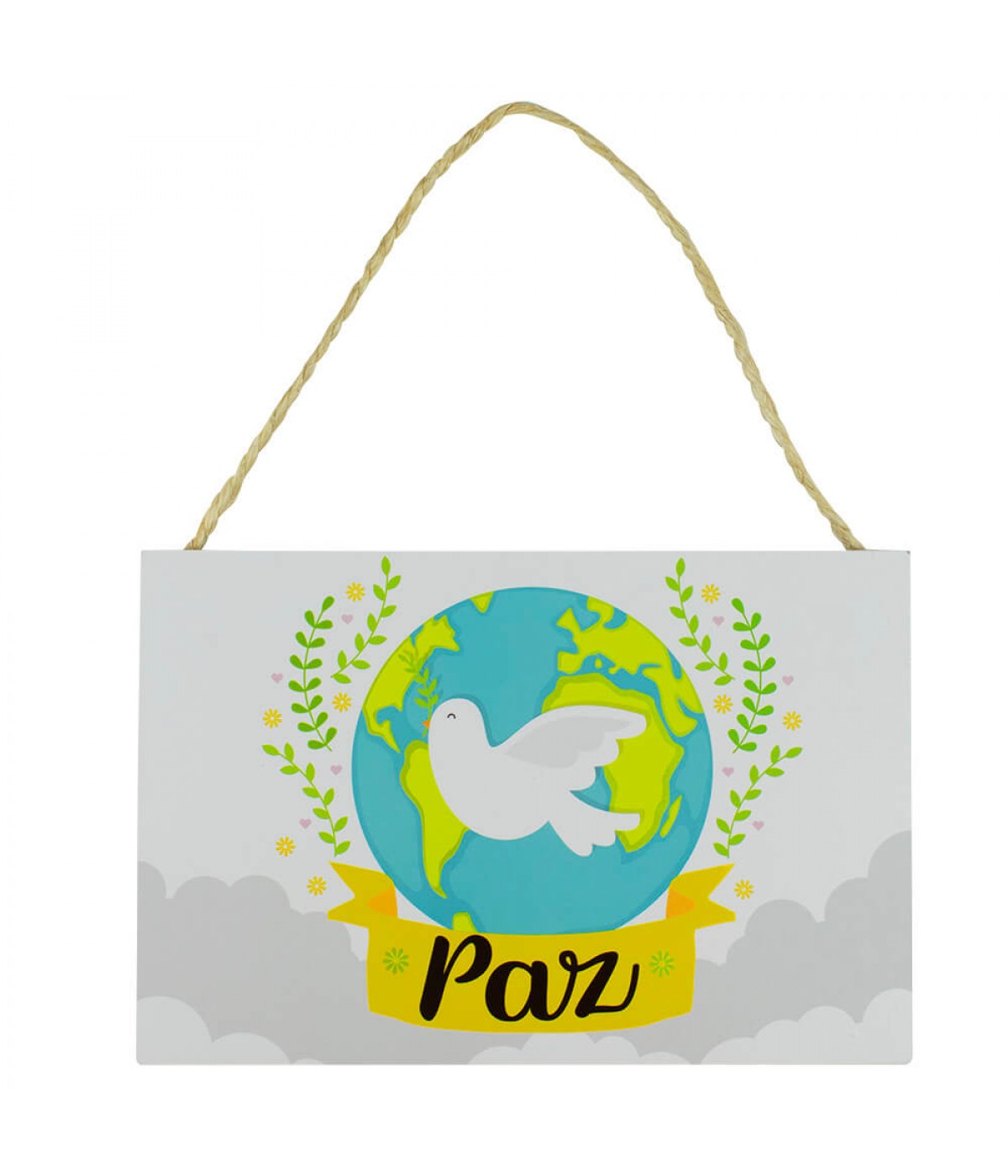 Placa Decorativa Paz 20x30cm
