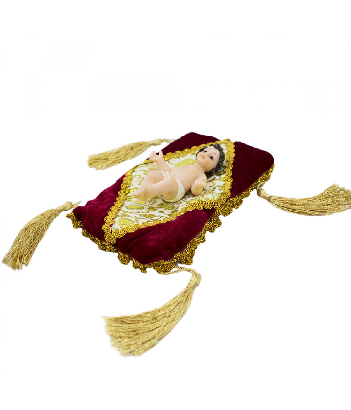 Menino Jesus Na Almofada 9cm - Enfeite Resina