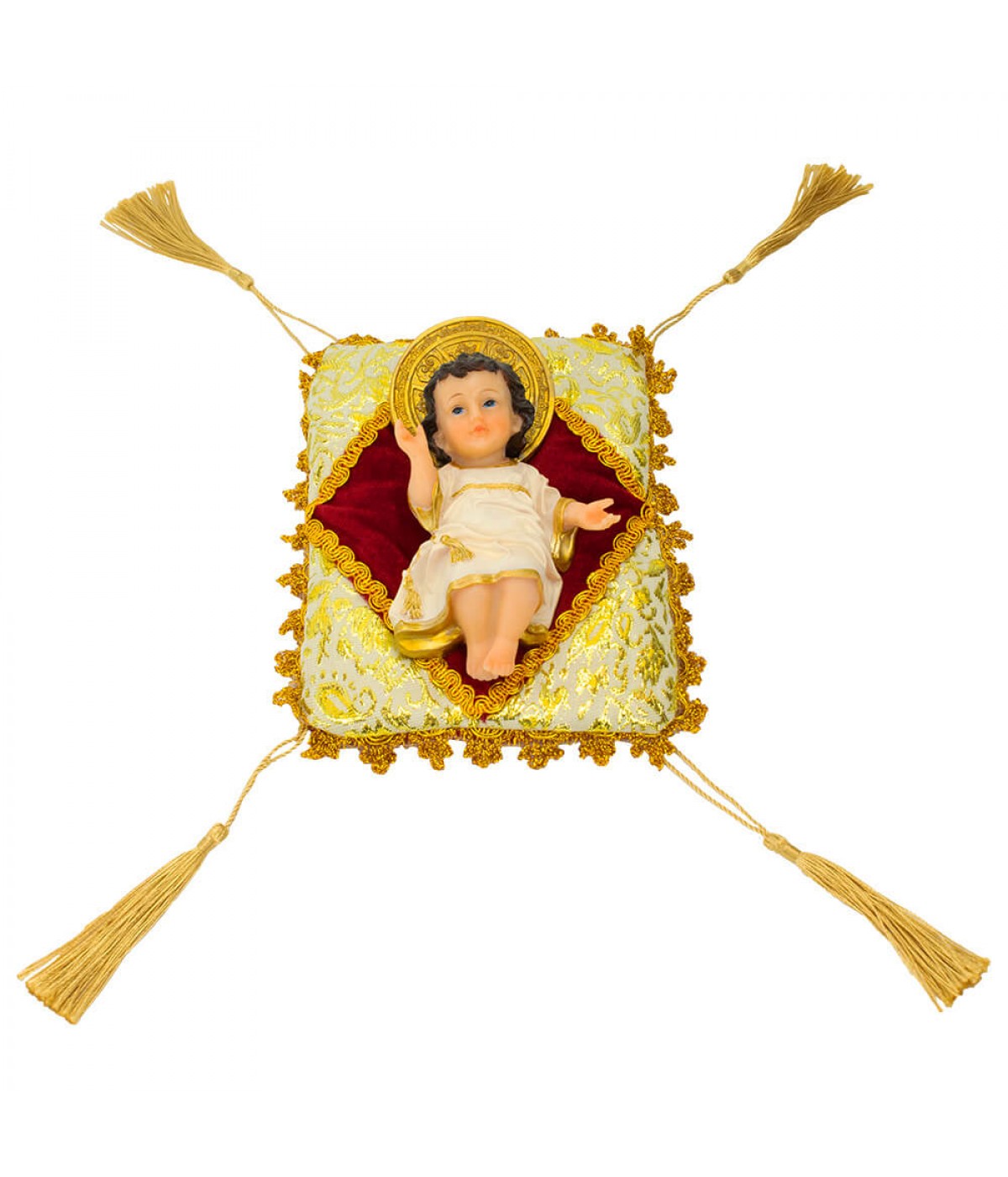 Menino Jesus Na Almofada 15cm - Enfeite Resina
