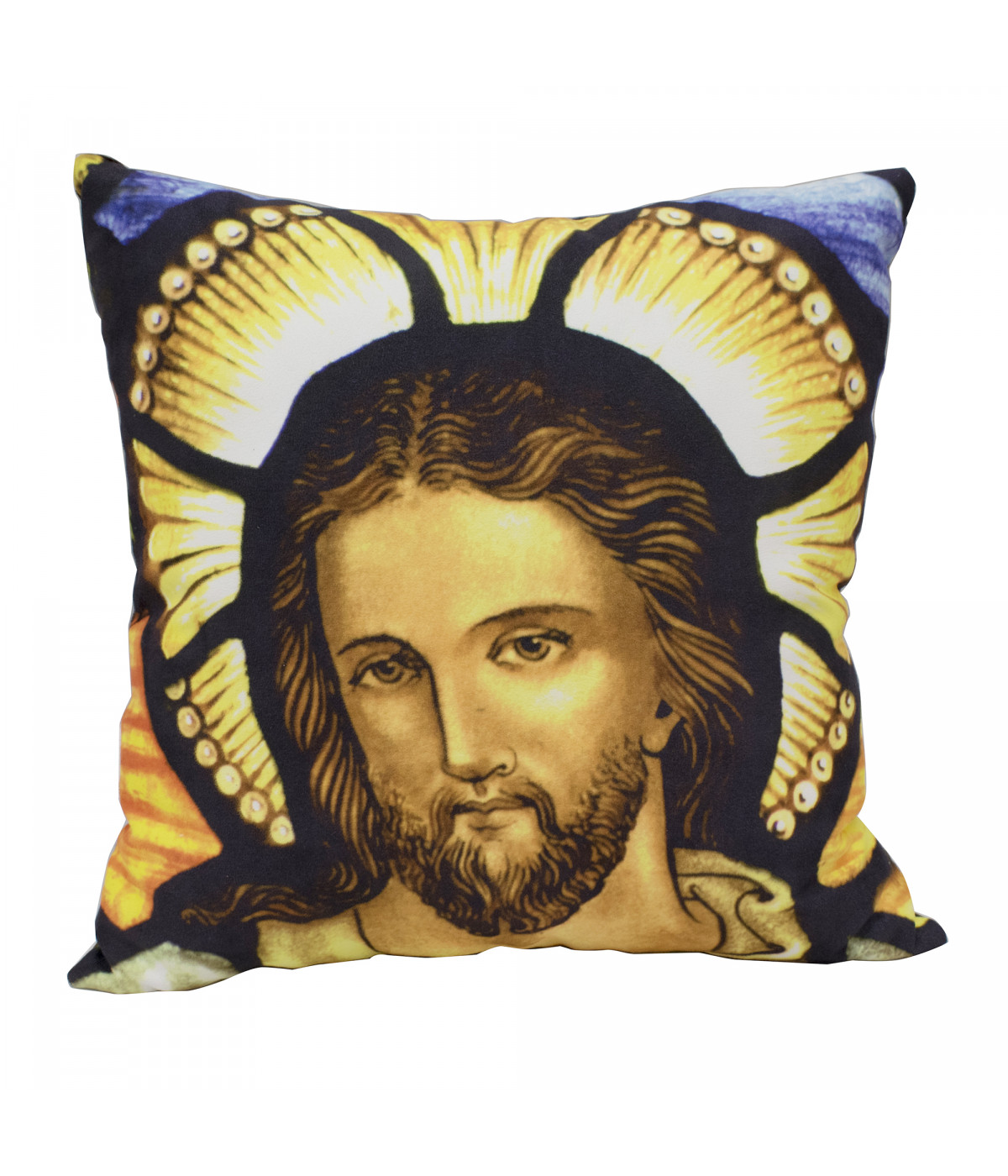 Almofada Quadriculada Jesus 39X39cm (Fibra)