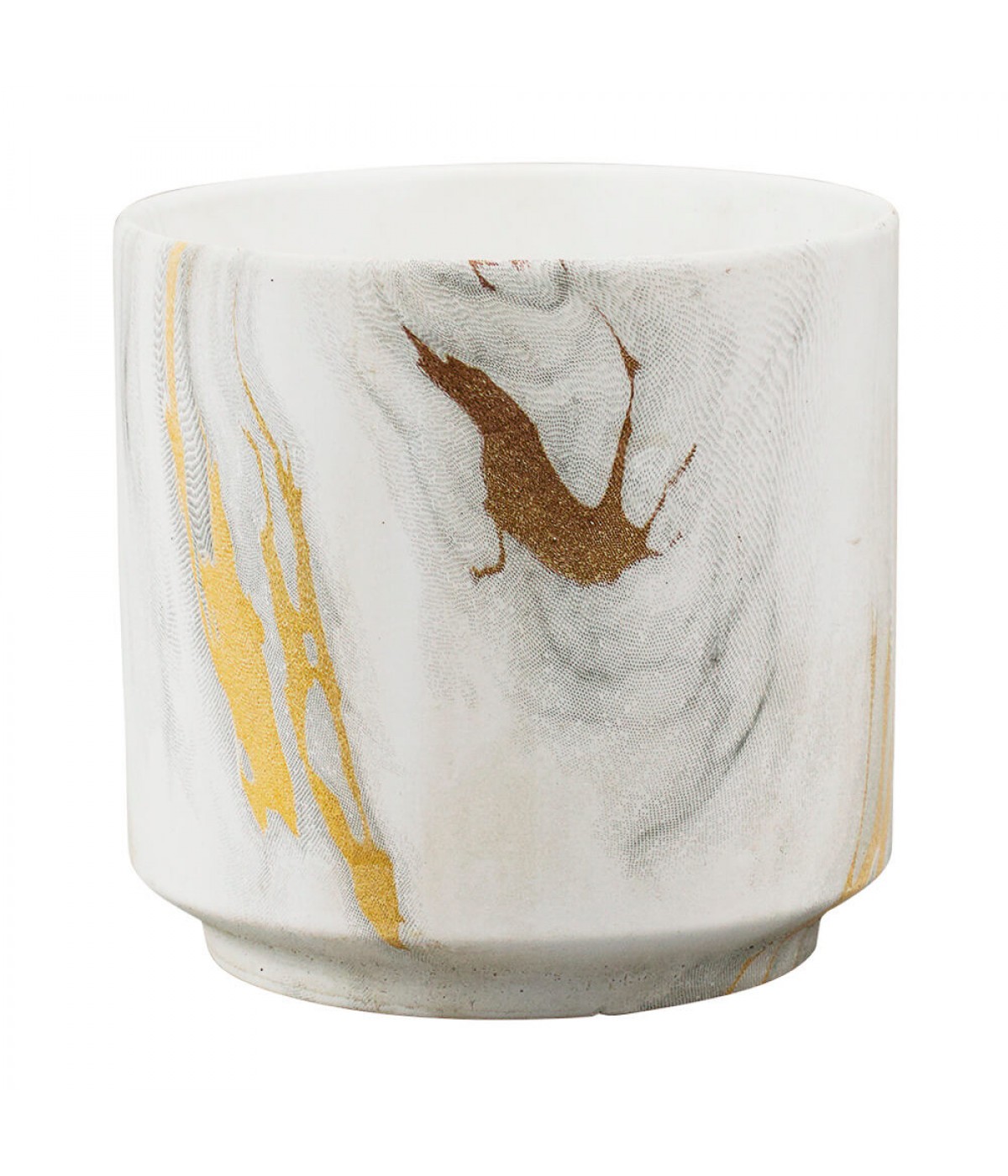 Vaso Porcelana Manchas Estilo Mármore 8x8x8cm