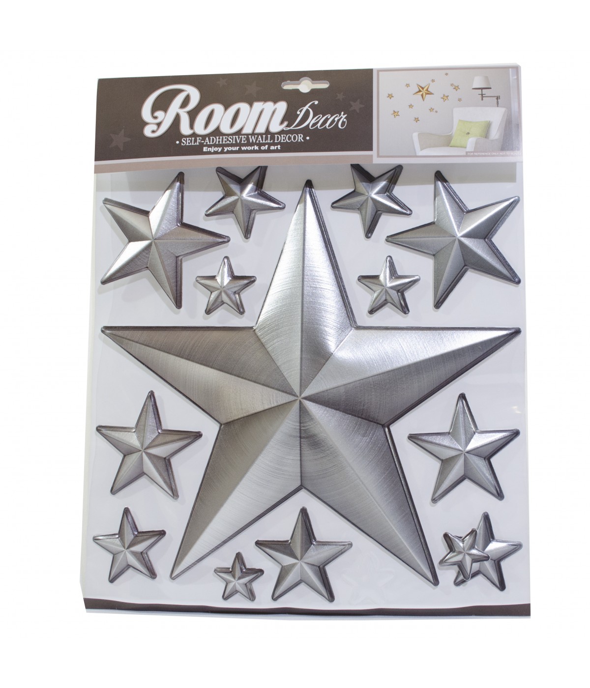 Adesivo Estrelas Prateadas 31.5X30.5cm - Adesivo