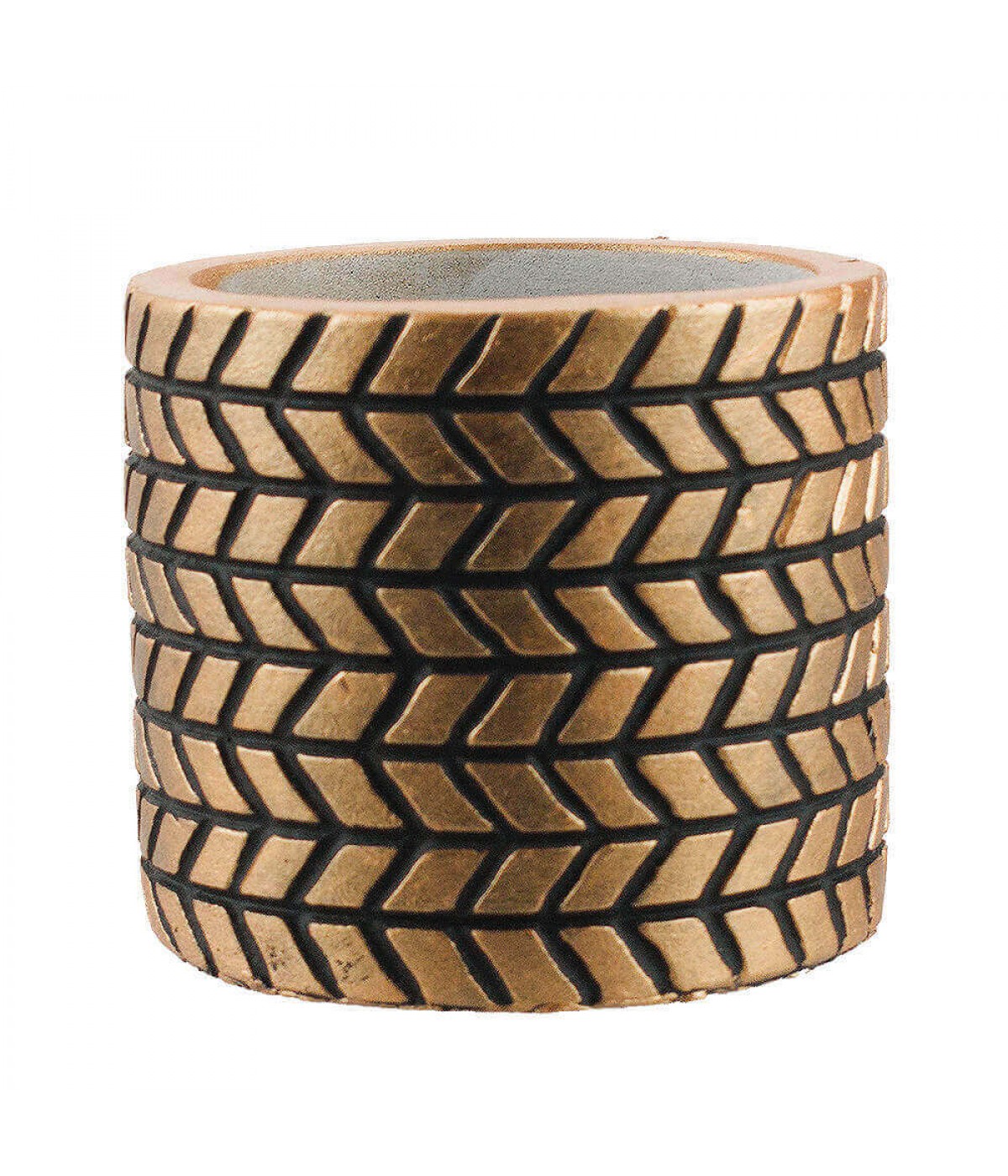 Vaso Cimento Marcas Pneu Preto 6.5x7.5x7.5cm