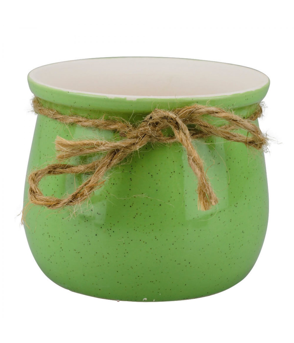 Vaso Porcelana Verde Laço 8,5x10x10cm