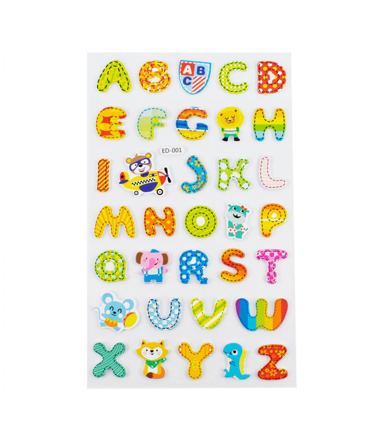 Cartela Adesivos Letras Alfabetos Customizados Modelo C