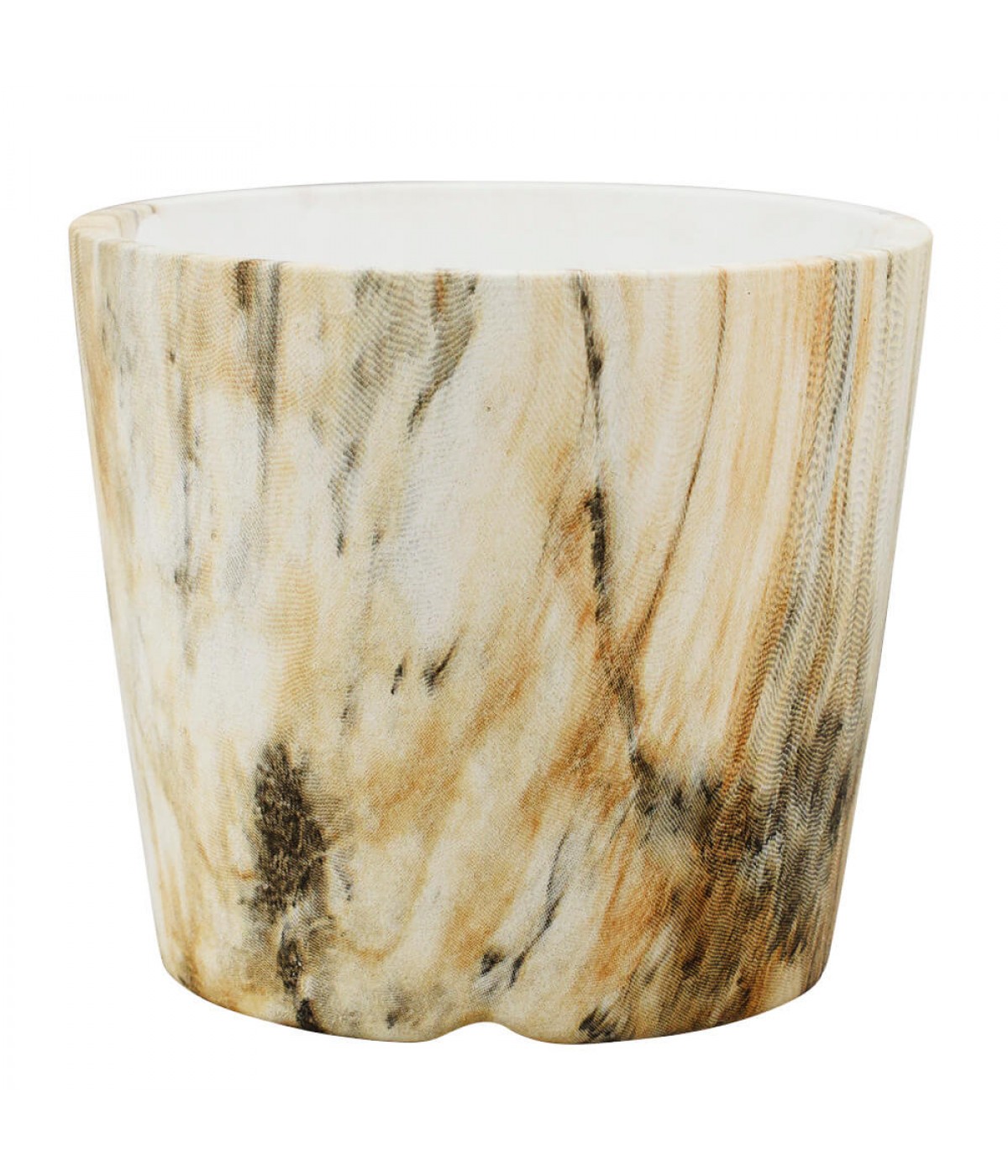 Vaso Porcelana Detalhes Marrom Estilo Mármore 9x10x10cm