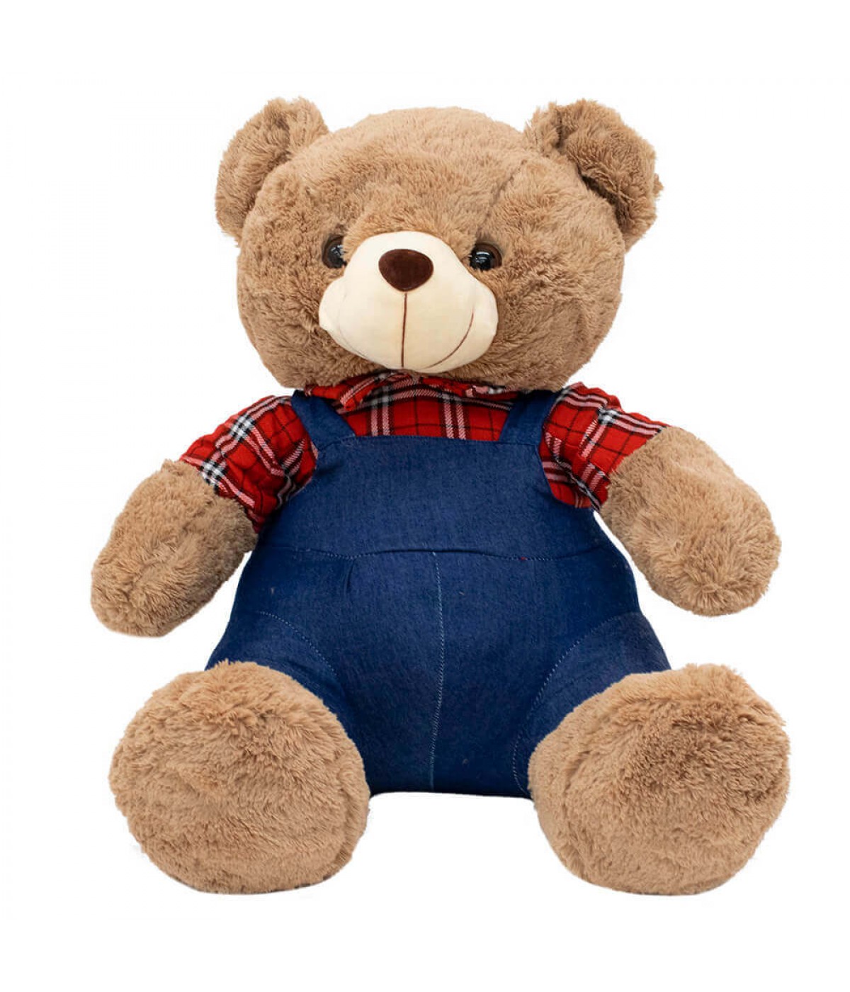 Urso Suspensório Camisa Quadriculada 48cm - Pelúcia