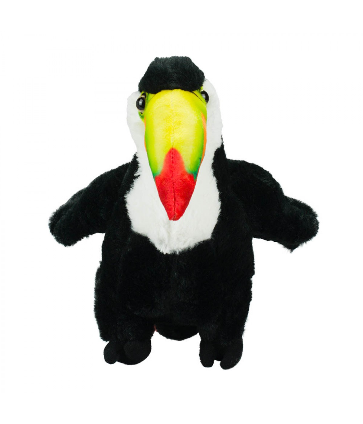 Tucano Preto Bico Colorido Realista 25cm - Pelúcia
