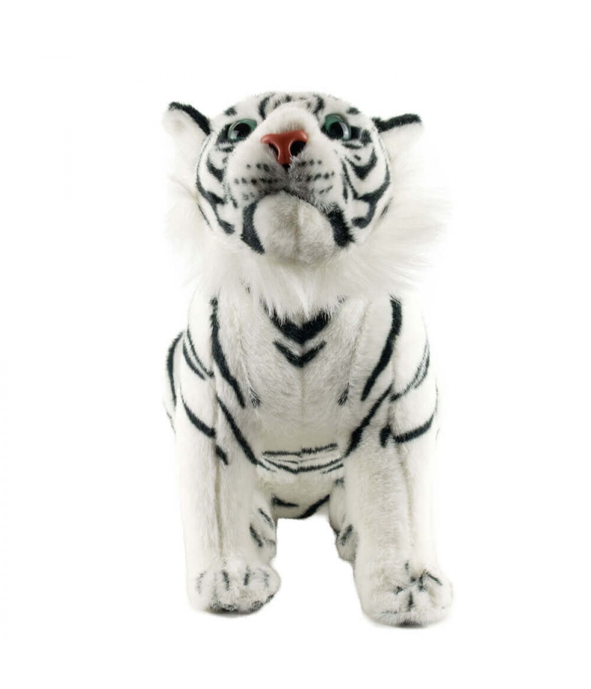 Tigre Branco Sentado Realista 31cm - Pelúcia