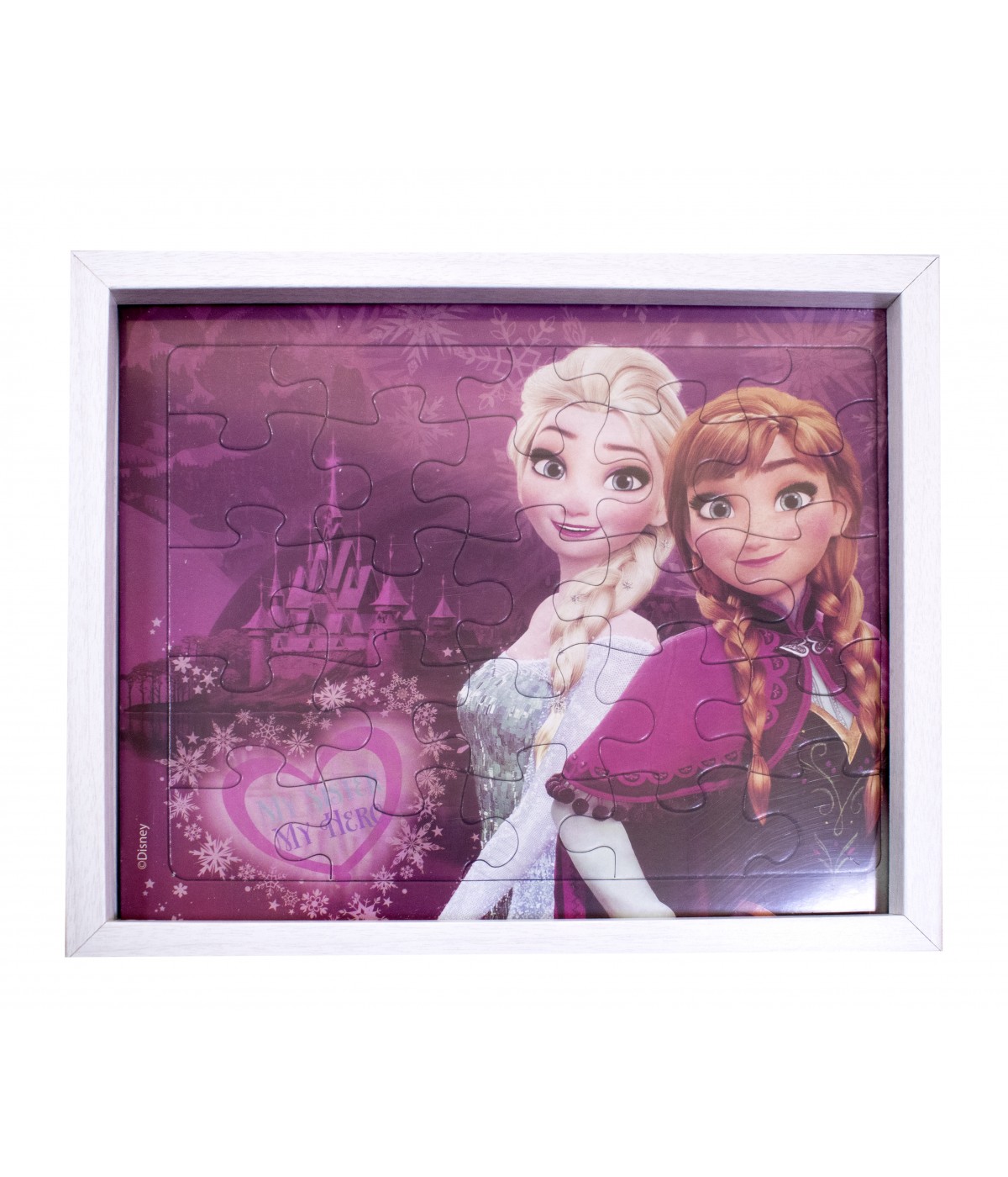 Porta Retrato Quebra Cabeça Anna e Elsa Frozen 22X27cm - Disney