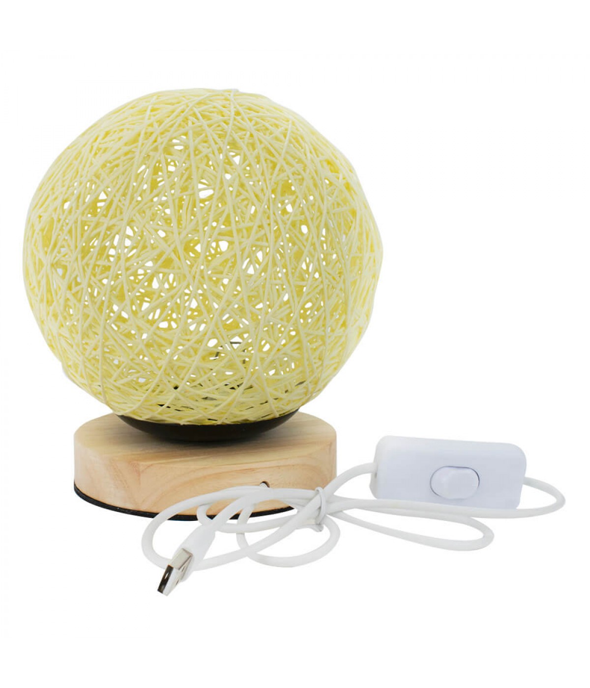 Luminária Bola Amarela 18x15x15cm